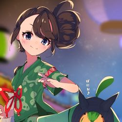 This is a pixiv picture whose title is アオイ氏とオーガポン.