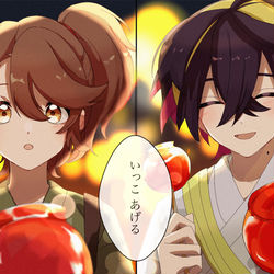 This is a pixiv picture whose title is りんご飴🍎.