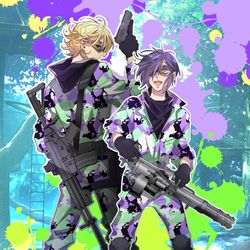 This is a pixiv picture whose title is サバイバルゲームをするくらいのアクティブさがあるのは新妻のほう.