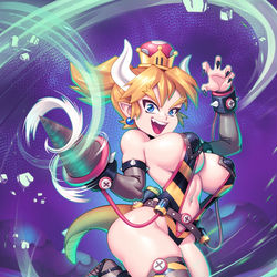 This is a pixiv picture whose title is Wonder Drill Bowsette.