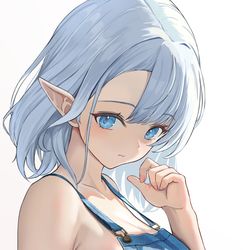 This is a pixiv picture whose title is 銀髪エルフちゃん.