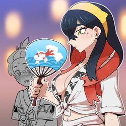 This is a pixiv picture whose title is 他の地域の不慣れな風習に適応できずそわそわするハルト.