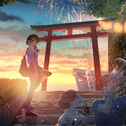 This is a pixiv picture whose title is さよならSummer、また来年.
