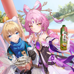 This is a pixiv picture whose title is 玲可&符玄.