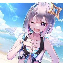 This is a pixiv picture whose title is 君と夏の終わり.