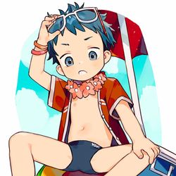 This is a pixiv picture whose title is beach boy!.