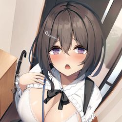 This is a pixiv picture whose title is 私服おっぱい幼馴染ちゃん.