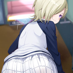 This is a pixiv picture whose title is 🐇ミア「あのさ…ボクのお尻なんか撮って楽しいの…？」.