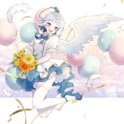 This is a pixiv picture whose title is 【お仕事】蒼水リルちゃんのお誕生日イラストなど.