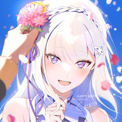 This is a pixiv picture whose title is エミリア誕生日2023.