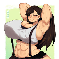This is a pixiv picture whose title is Tifa Abs.