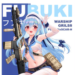 This is a pixiv picture whose title is 戦艦少女R-9th Anniversary- フブキ.