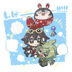 This is a pixiv picture whose title is 伯爵バルーンで一緒に偵察！.