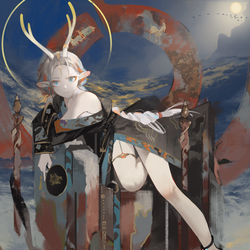 This is a pixiv picture whose title is 古往今来的月.