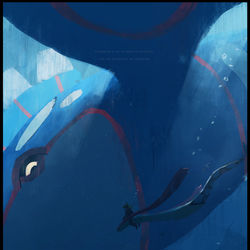 This is a pixiv picture whose title is ポケモンと海の廃墟.