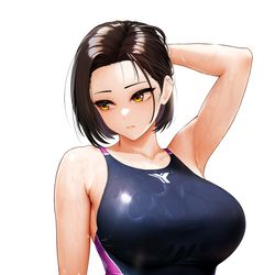 This is a pixiv picture whose title is 競泳水着矢式さん.