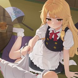 This is a pixiv picture whose title is 霊夢と一緒にいたい魔理沙.