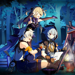 This is a pixiv picture whose title is 3周年HoYoFair.