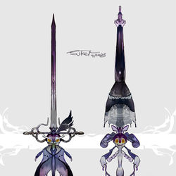 This is a pixiv picture whose title is イエッサン♂♀モチーフの武器(ポケモン).
