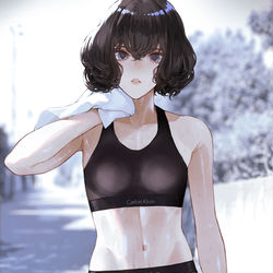 This is a pixiv picture whose title is 早朝トレーニング.