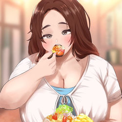 This is a pixiv picture whose title is 沢山食べる藍さん　まとめ　1～20.