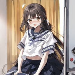 This is a pixiv picture whose title is 「いや、その…まだ暑いよね、アハハ…」.