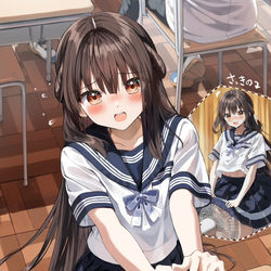 This is a pixiv picture whose title is 「さっきのは違うの、その…幻覚だよきっと！」.
