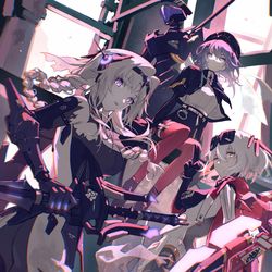 This is a pixiv picture whose title is ⬛🟥🟪.