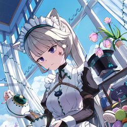 This is a pixiv picture whose title is Maid Lynette・メイド役のリネット.