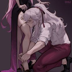 This is a pixiv picture whose title is A gentleman’s kiss.
