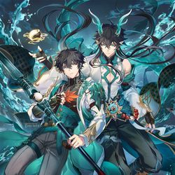 This is a pixiv picture whose title is Double Dan Heng.
