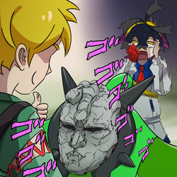 This is a pixiv picture whose title is オーガポンの石仮面.
