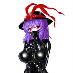 This is a pixiv picture whose title is ぴっちり拘束ボンデージの衣玖さん.