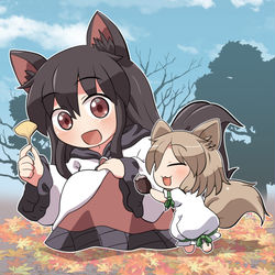 This is a pixiv picture whose title is 秋の家庭用おおかみとつかさちゃん.
