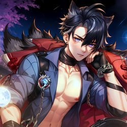 This is a pixiv picture whose title is 静谧中的回声. Echoes in the Stillness🐺.