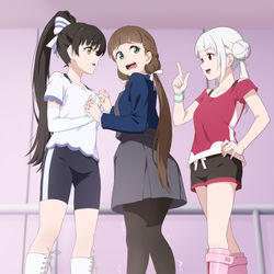 This is a pixiv picture whose title is 葉月恋 嵐千砂都 桜小路きな子.