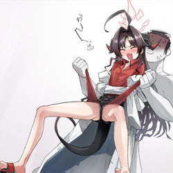 This is a pixiv picture whose title is カスミ部長の裾ハンドル引っ張り出したい.