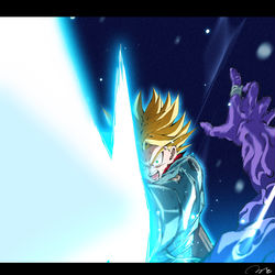 This is a pixiv picture whose title is ザマスとトランクス目線.