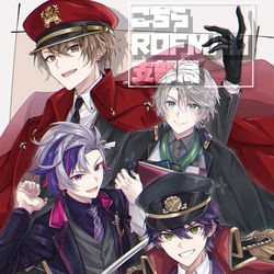 This is a pixiv picture whose title is 【にじそうさく08】ろふまお軍パロ本【サンプル】.