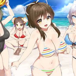 This is a pixiv picture whose title is 閃乱カグラの飛鳥＆雪泉＆舞＆美苺.