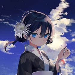 This is a pixiv picture whose title is 残暑.