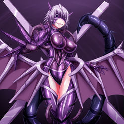 This is a pixiv picture whose title is 機械化改造され悪堕ちした女の子.