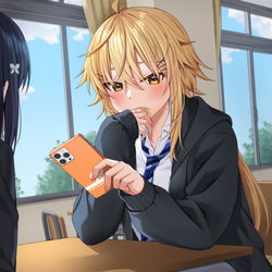 This is a pixiv picture whose title is 皆には内緒で付き合ってる子2.