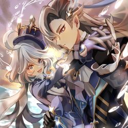 This is a pixiv picture whose title is 海辺にて.