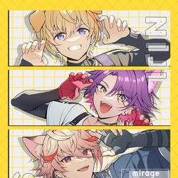 This is a pixiv picture whose title is 🐕＆🐈.