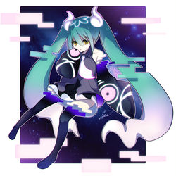 This is a pixiv picture whose title is 初音ミク×ゴーストタイプ.
