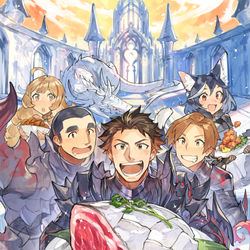 This is a pixiv picture whose title is 【お仕事】勇者になれなかった三馬鹿トリオは、今日も男飯を拵える5.
