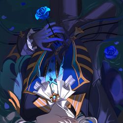 This is a pixiv picture whose title is 💙🥀.