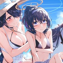 This is a pixiv picture whose title is 【Skeb】日焼け止めを塗られるウイ.