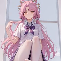 This is a pixiv picture whose title is 校服符玄.
